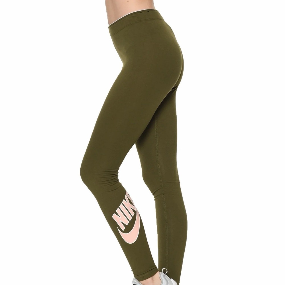 NIKE WOMEN'S LEG-A-SEE HIGH WAIST TIGHTS OLIVE CANVAS Running Pants Small NWT